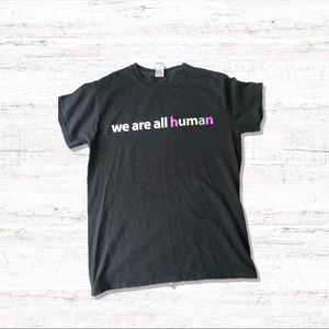 We Are All Human Black Short Sleeve Tshirt Size Small